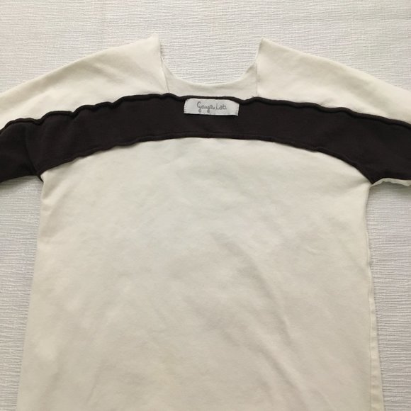 GAYA LAB Unisex White With Navy Stripe T-shirts - 4Y - Picture 5 of 6